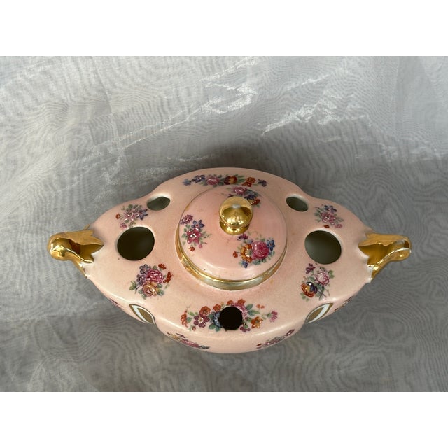 Pink Antique French Porcelain Inkwell For Sale - Image 8 of 17