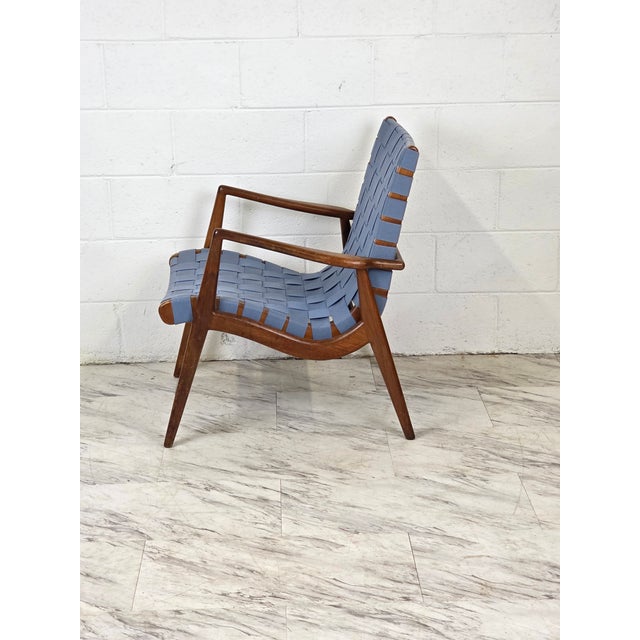 Mel Smilow 1950s Solid Walnut & Woven Upholstered Chair by Mel Smilow For Sale - Image 4 of 7