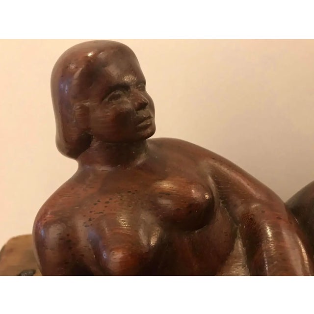 Carl Andersson Roseberg (1916-1979) "Reclining Figure" 194, carved wood figure on integrated base, signed on base....