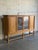 In Style of Henning Kjærnulf Large Oak Sideboard Сredenza With 2 Leaded Glass Mid-Century Modern Denmark 1960s For Sale In Los Angeles - Image 6 of 10