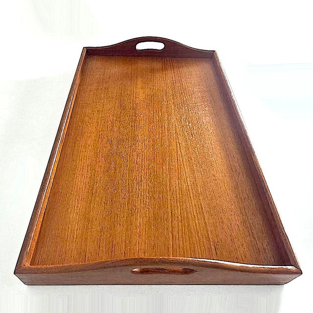 Mid-Century Modern 1970s Teak Wood Folding Bed/Lap Tray For Sale - Image 3 of 10