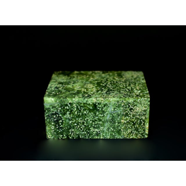 Green Serpentine Gemstone Box Rare Snowflake Serpentine For Sale In Los Angeles - Image 6 of 10