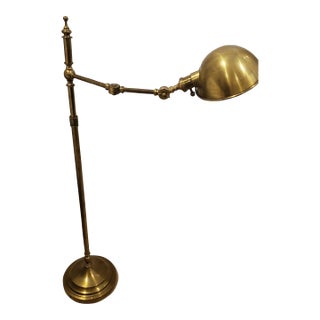 Vintage Neiman Marcus Robert Abbey Articulated Pharmacy Floor Lamp - Burnished Brass For Sale