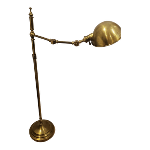 Vintage Neiman Marcus Robert Abbey Articulated Pharmacy Floor Lamp - Burnished Brass