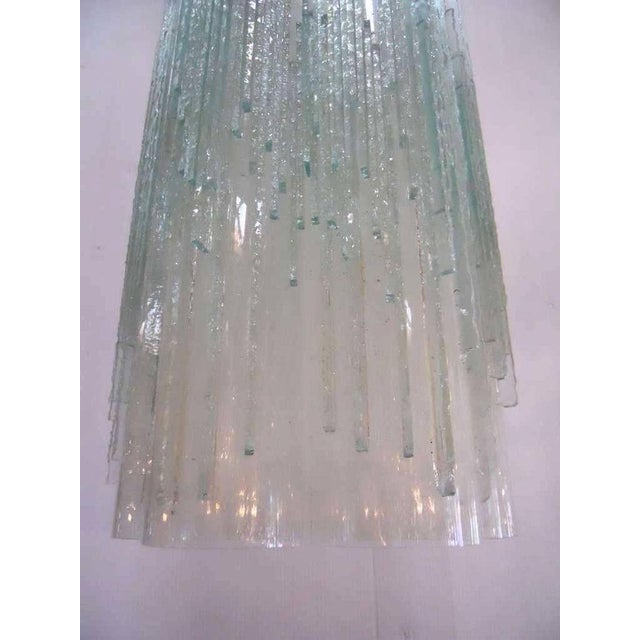 1970s Vintage Pendant W/ Frosted Murano Glass Tubes Designed by Poliarte For Sale - Image 5 of 6