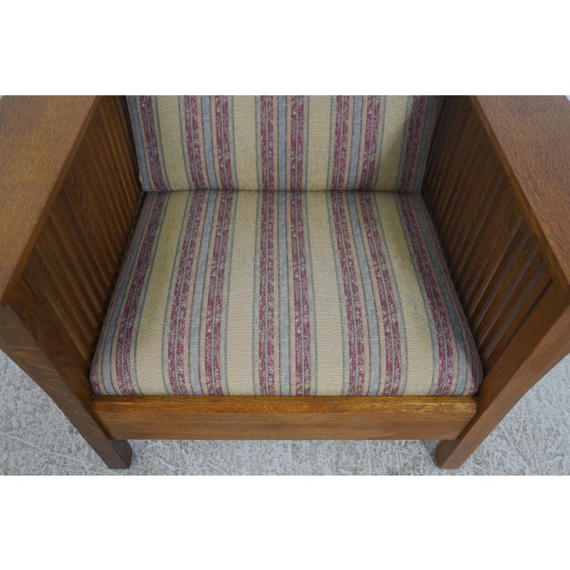 Stickley Mission Oak Prairie Club Chair For Sale - Image 10 of 18
