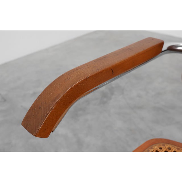 Mid-Century Modern Bauhaus Armchair in tubular Steel, wood and Rattan, 1920s For Sale - Image 3 of 18