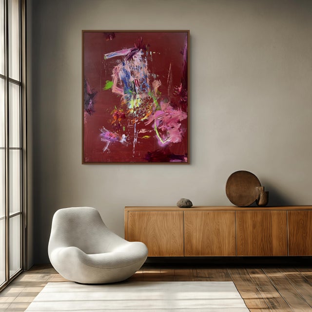 Abstract Contemporary Abstract Oil and Acrylic on Canvas "Gordon Gekko" by Tommaso Fattovich For Sale - Image 3 of 4