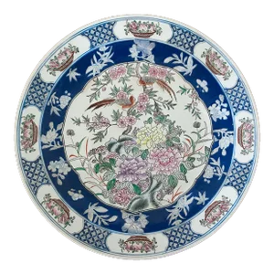 Large 1980s Japanese Botanical Charger