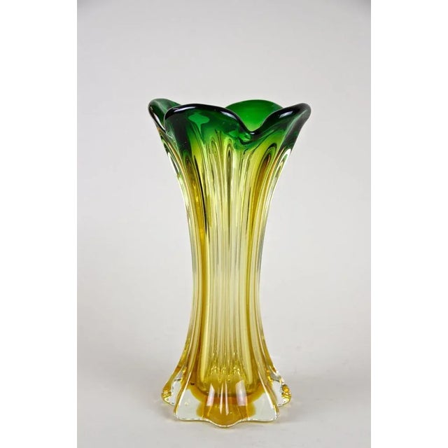 工芸品 Murano Glass Vase (Green & Yellow) Murano Glass Vase (Green & Yellow)