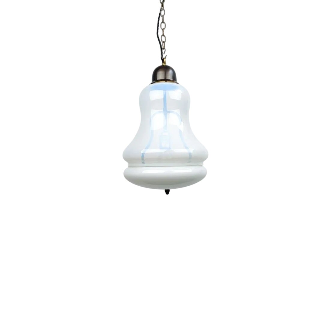 Dutch Pale Blue Translucent Opaline Two Part Two Tone Glass Pendant ...