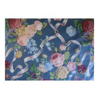 Vintage Chintz Polished Cotton Florals & Ribbons - 2 Yards For Sale