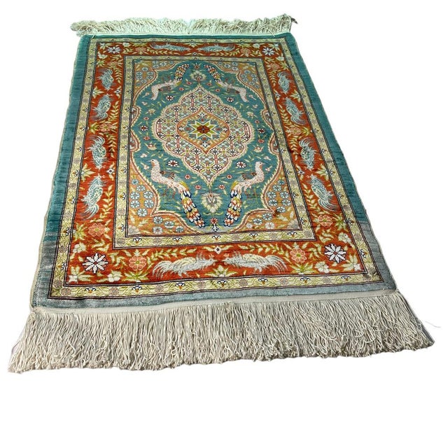 Vintage Turkish Hereke Silk Country Home Rug, 1960s For Sale - Image 6 of 16