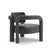 Contemporary Double Arch Armchair in Charcoal Chenille from Insidherland For Sale - Image 3 of 10