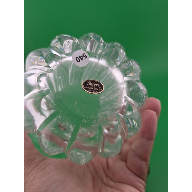 Vintage Orrefors art glass vase. Rare Pattern 6.5 inches tall, 5 inches diameter For Sale - Image 9 of 12