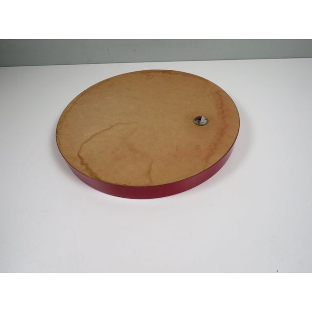 Mid-Century Modern Circular Wall Mirror in Red Lacquered Wood, 1960s For Sale - Image 6 of 7