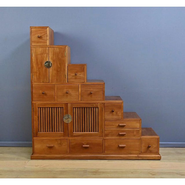 20th Century Teak Kaidan Tansu Part 2 Staircase Furniture For Sale - Image 4 of 16