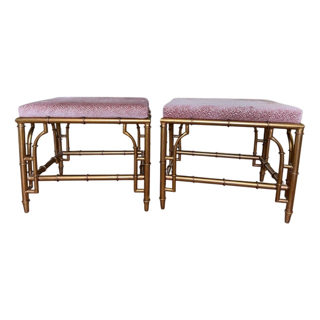 Collette Stools in Gold by Bungalow 5, Set of 2 For Sale