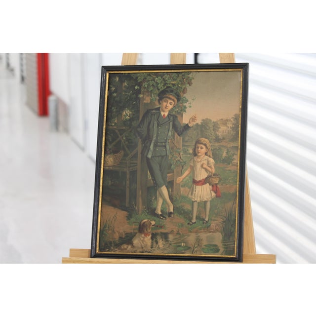 Four Seasons, 1800s, Chromolithograph, Framed, Set of 4 For Sale - Image 3 of 8