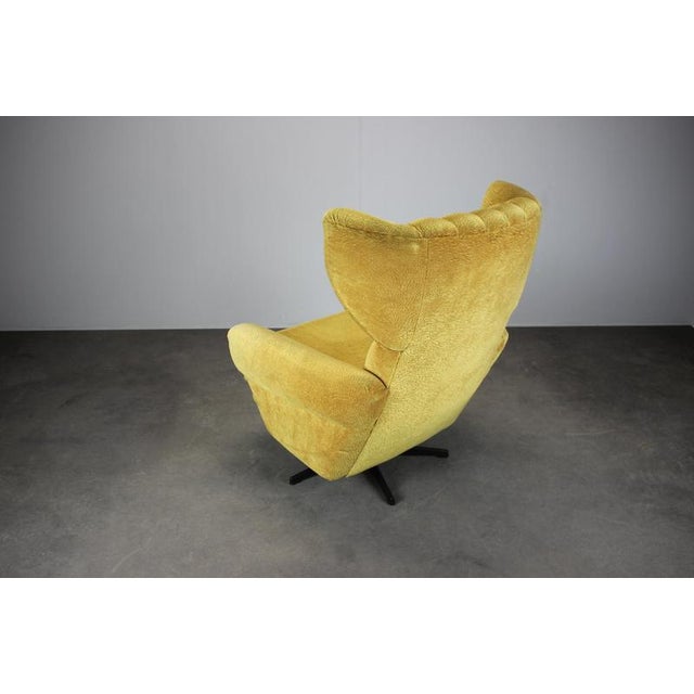 Mid-Century Wingback Swivel Lounge Chair, Former Czechoslovakia, 1960s For Sale - Image 9 of 12