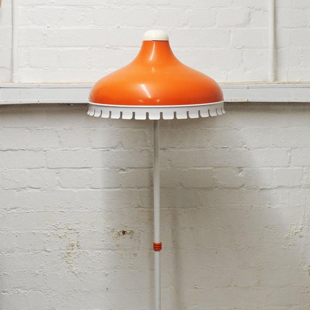 Space Age Orange and White Metal Floor Lamp attributed to Meyer, Germany, 1960s For Sale - Image 6 of 10