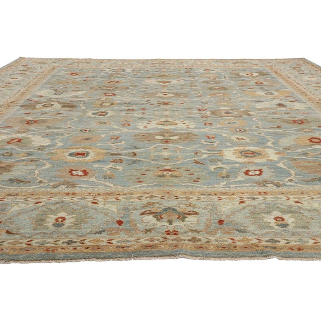 Contemporary Blue Persian Sultanabad Rug - 12'08 X 15'09 For Sale - Image 3 of 9