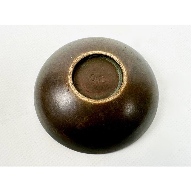 Antique Handmade Bronze Bowl by G.R., 19th Century For Sale - Image 5 of 8