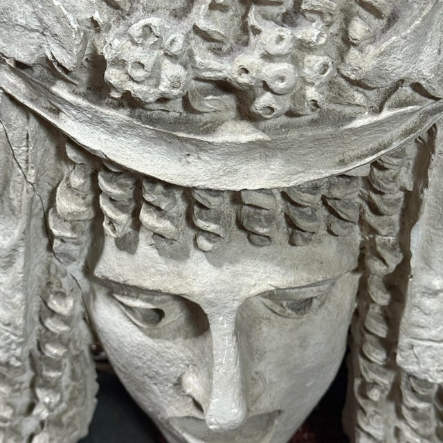 Antique Plaster Roman Style Mask of Tragedy Bas-Relief Mask For Sale - Image 4 of 9