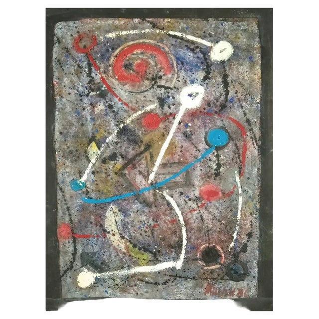 Domingo Millan, Composition, 1986, Mixed Media on Paper For Sale