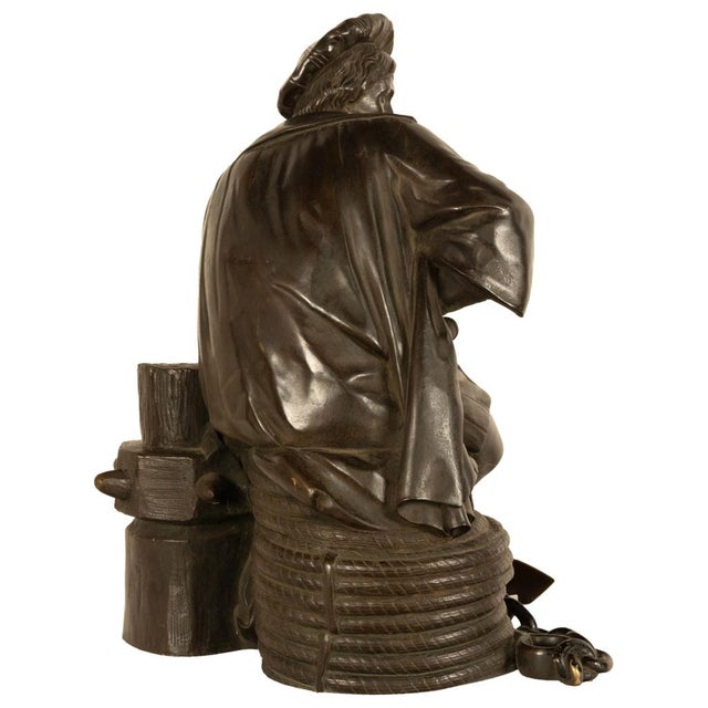 Fine Antique French School Bronze Sculpture Statue of Christopher Columbus 1870 For Sale - Image 9 of 16