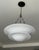 Metal Matte White Layered Pendant Light | 4-Light Steel Shade Chandelier With Black Antique Brass Chain For Sale - Image 7 of 18