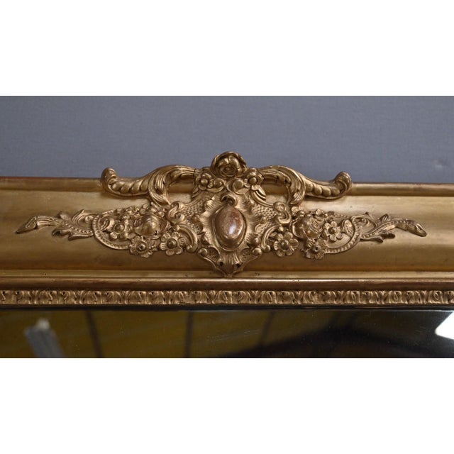 19th Century Restoration Gilded Wood Mirror For Sale - Image 5 of 15