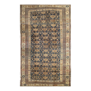 Antique Persian Malayer Carpet, Handmade Oriental Rugs, Navy, Orange, Cream