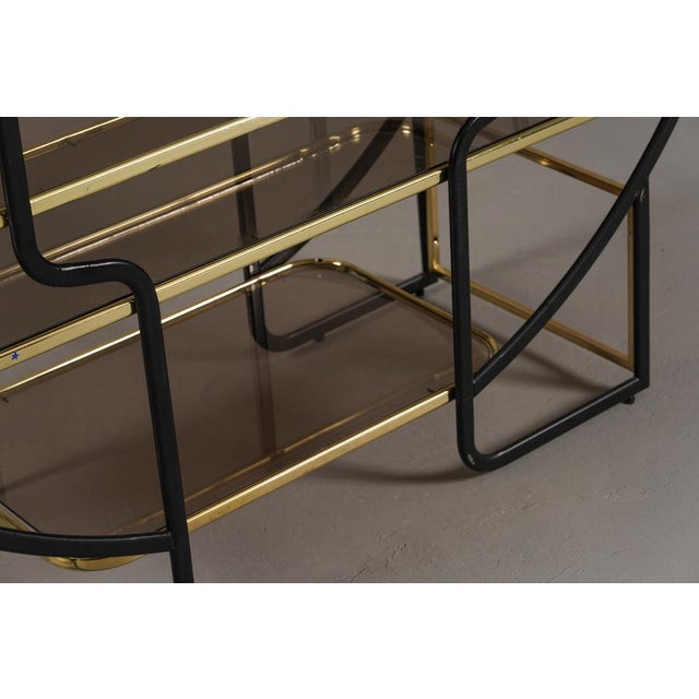 Black Vintage Hollywood Regency Etagere Shelf, Italy, 1970s For Sale - Image 8 of 9
