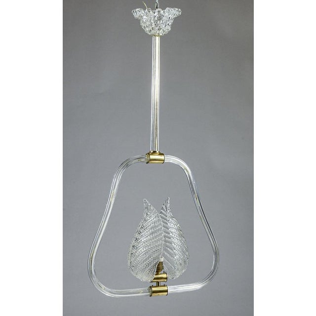 White White Murano Pendant Light with Leaves For Sale - Image 8 of 9
