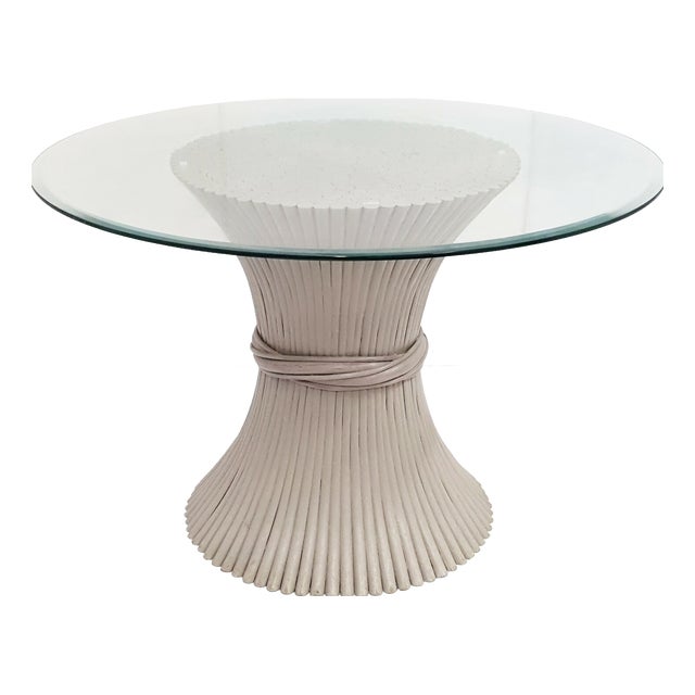 Vintage Round Dining Table in Bamboo, 1960s For Sale