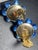 Lisner 1950s Lisner Cats Eye Cornflower Blue Cluster Clip Back Earrings, Pair For Sale - Image 4 of 5