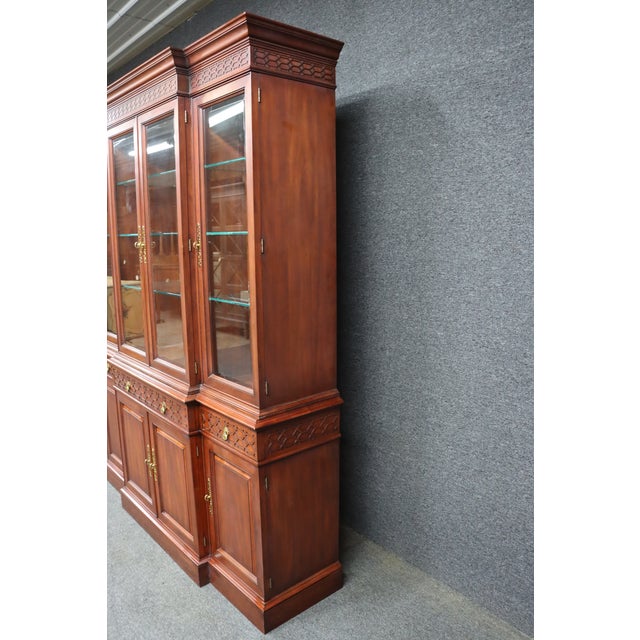 Henkel Harris Wild Black Cherry Breakfront China Cabinet, 1996 For Sale - Image 16 of 18