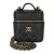 Black Quilted Caviar Small Handle With Care Vanity Case With Chain For Sale