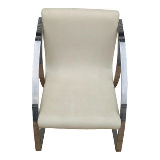 Late 20th Century Contemporary Modern Knoll Style Rocking Chair, Chrome and Leather For Sale