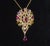 Metal Certified Natural 10.46Cts VS G Diamond Multi Tourmaline 18K Gold Pendant Brooch For Sale - Image 7 of 10
