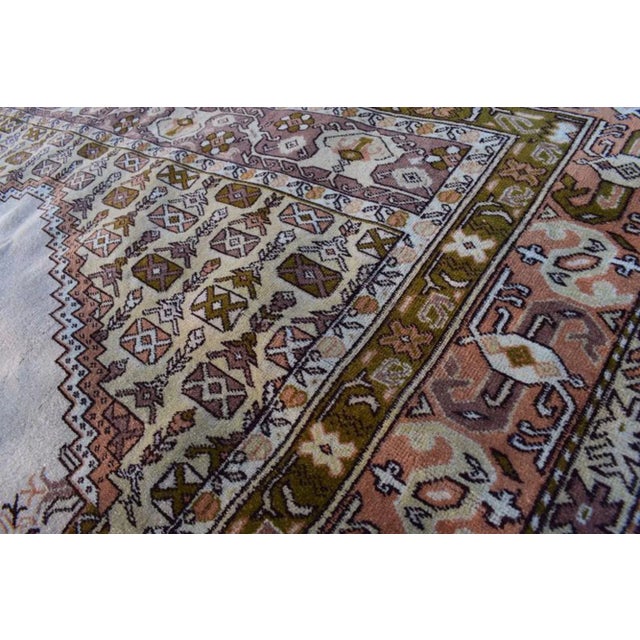 1970s Farmhouse Kitchen Vintage Mid Century Turkish Oushak Rug 6.7 X 9.3 Ft. For Sale - Image 5 of 9