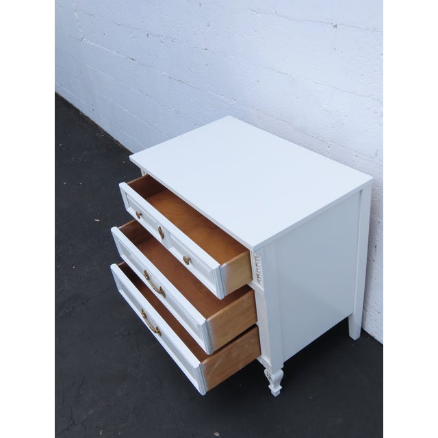 White Dixie French Shabby Chic Painted Nightstand Side End Table 6572 For Sale - Image 8 of 11