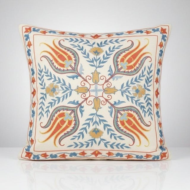New Hand-Embroidered 100% Silk Cushion Cover – Authentic Uzbek Textile Art Elevate your home décor with this exquisite...