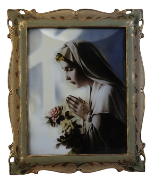 Printed Glass Panel of the Madonna in Prayer, 1950s