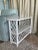 White 1950’s Henry Olko for Willow & Reed White Lattice Rattan Triangular Corner Table For Sale - Image 8 of 13