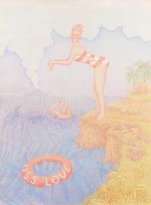 'U. S. S. Love' by Roberta Loach, 1979; Swimming With Mermaids, Merman