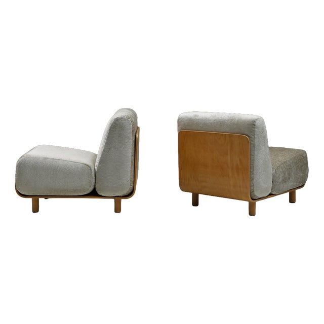 Plywood Lounge Chairs, the Netherlands, 1970s, Set of 2 For Sale