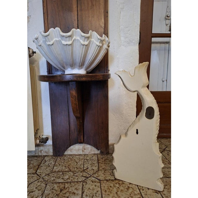 Ceramic 20th Century Earthenware Wall Fountain by Emile Tessier, 1890s For Sale - Image 7 of 8