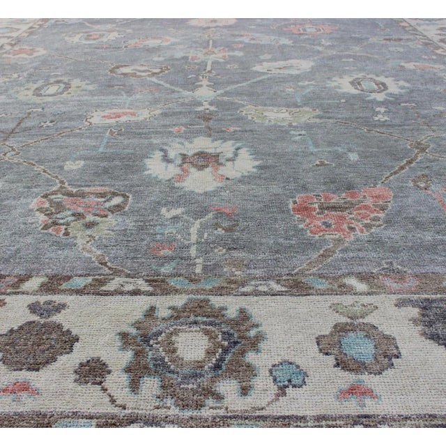 Textile Large Turkish Modern Oushak Rug by Keivan Woven Arts 10'3 X 13'8 For Sale - Image 7 of 13